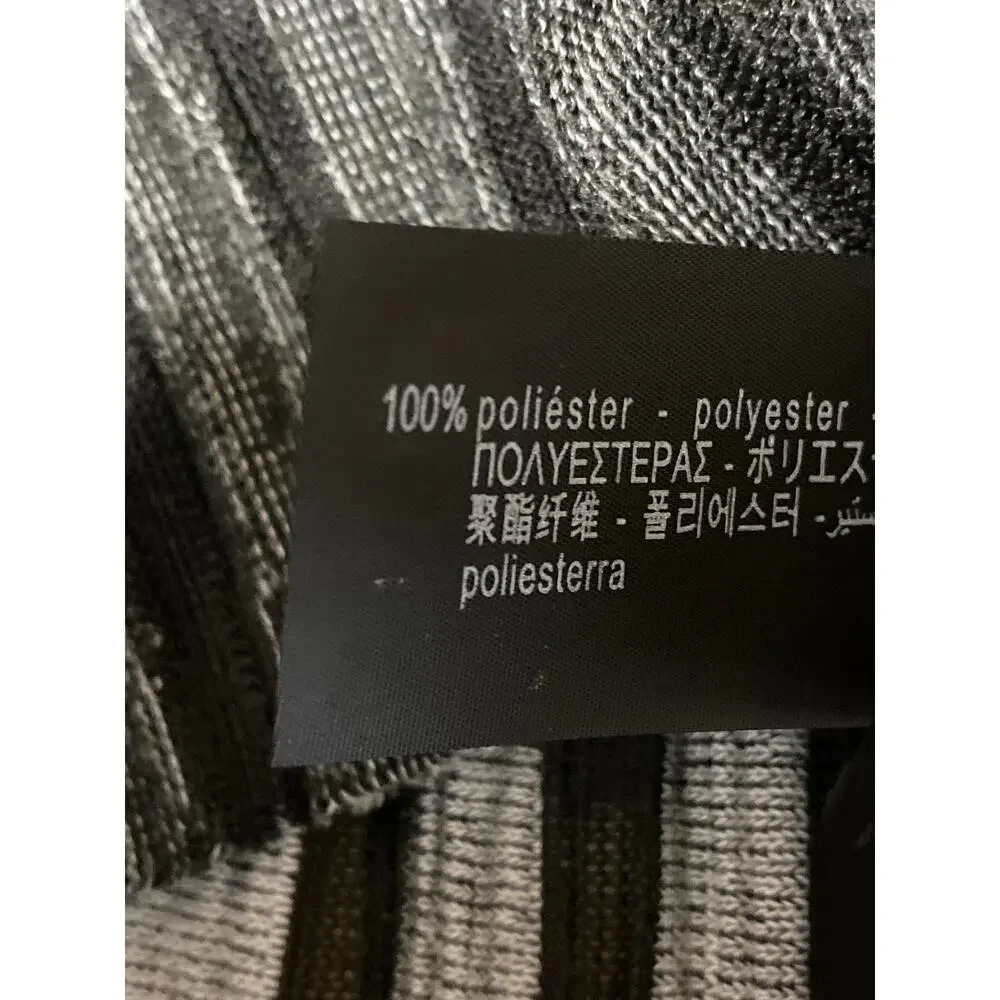 Zara Men Black Gray Striped Long Sleeve Textured Crew Neck T Shirt Tee Top Sz S
